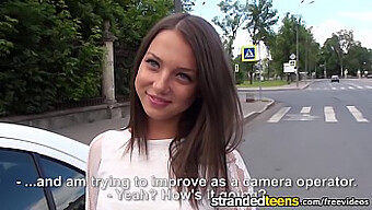 European Teen Gets Naughty In A Car With A Hot Anal Session