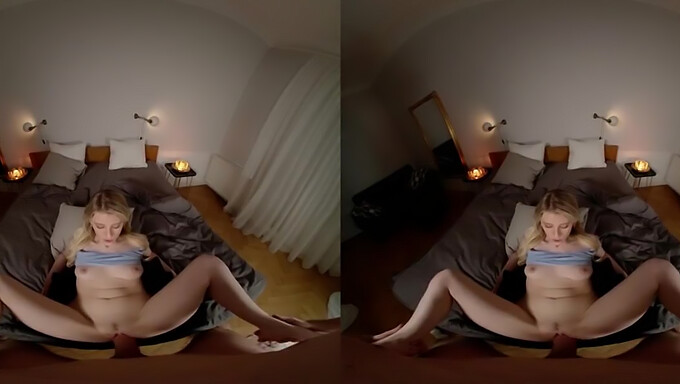 Blonde Bombshell Enjoys Doggy Style In Virtual Reality