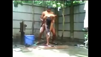 Neha, A Bengali Bhabhi, Bathes Outside In The Nude And Pretends To Be Seduced By A Street Boy