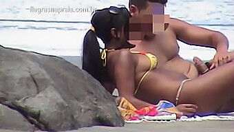 A Young Brunette Gets Publicly Fucked On The Beach By His Boyfriend