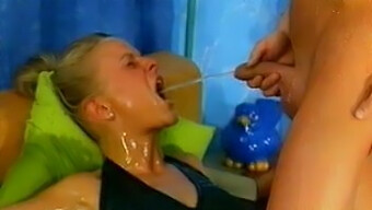 Vintage Wet And Wild Fun With Retro Blonde And Her Partner In 1990