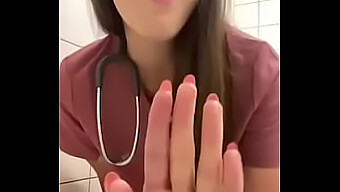 A Teen Nurse Pleasures Herself In The Hospital Restroom