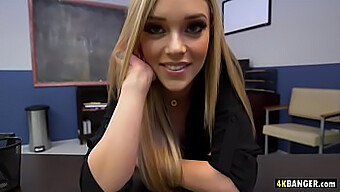 Kali Roses, A Stunning Blonde Secretary, Flaunts Her Assets For Her Boss