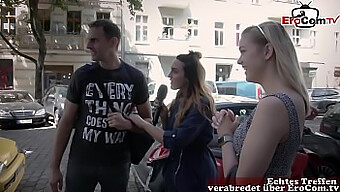 A German Journalist Looks For A Couple To Interview On The Streets For A Real Hookup