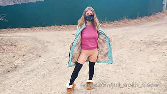 Country Lass Exposes Herself Outdoors Near Construction Site